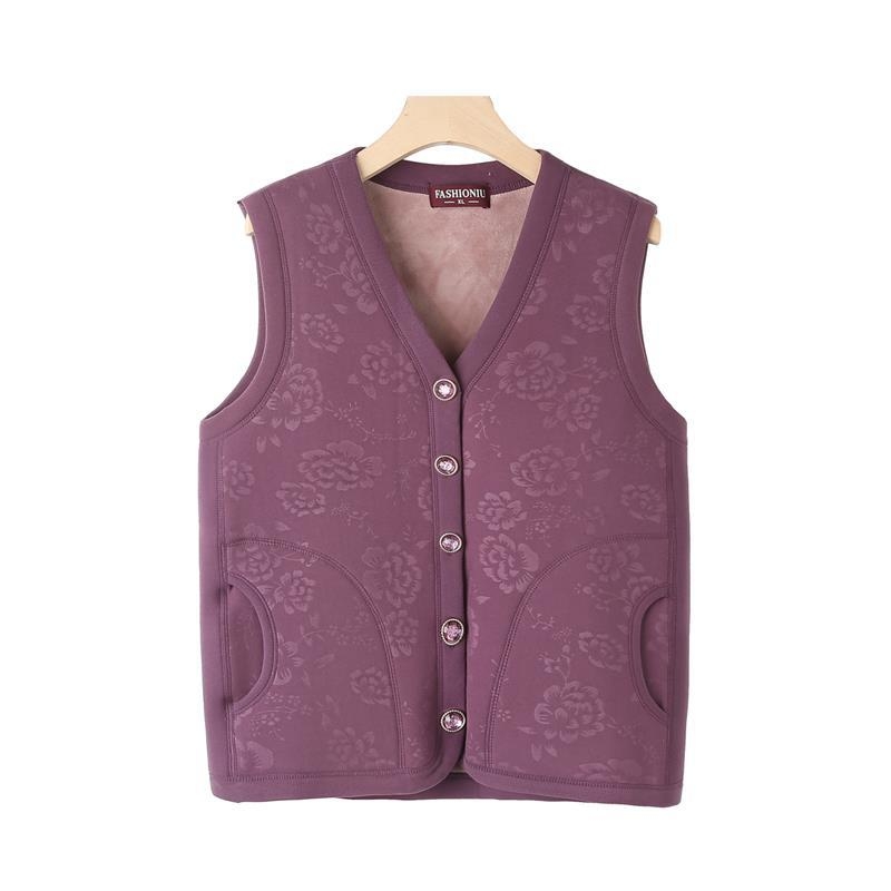 Ziemas flīsa oderēta veste sievietēm vidējā vecumā un vecākām, poliestera elastāna audums (90–95% poliestera, elastāns <30%)