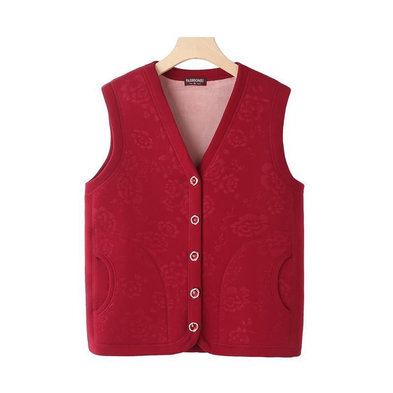 Ziemas flīsa oderēta veste sievietēm vidējā vecumā un vecākām, poliestera elastāna audums (90–95% poliestera, elastāns <30%)