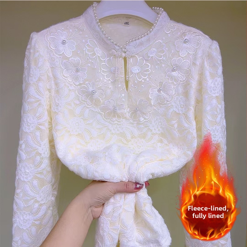 Neilona kapucēts džemperis ar flīsa iekšpusi, pērļu apkakle ar lentīti, garas piedurknes, izsmalcināts pilsētas stils