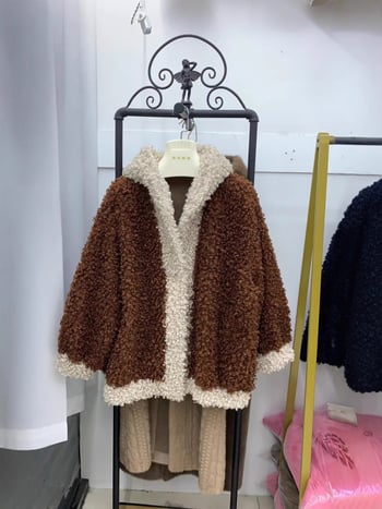 Ženski Teddy Bear kaput, srednje duljine, zimski stil, korejski dizajn, umjetno krzno, debeli pliš, plus veličina