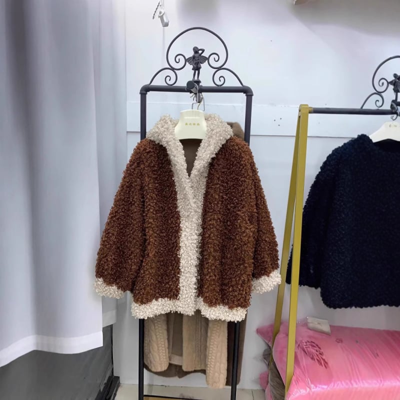 Ženski Teddy Bear kaput, srednje duljine, zimski stil, korejski dizajn, umjetno krzno, debeli pliš, plus veličina