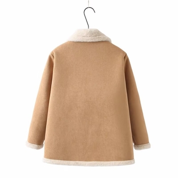 Moteriškas paltas su apykakle, vidutinio ilgio, laisvas kirpimas, poliesterio audinys, žiema 2024