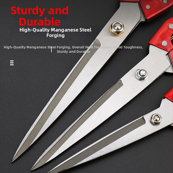 Vilnas šķēres no mangāna tērauda, dārzkopībai, ar taisnu galviņu, cietināta virsma