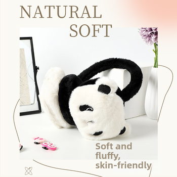 Cartoon lāču ausu aizsargi — universāls izmērs pieaugušajiem, mākslīgā kažokāda, mīļs pūkains, ziemas siltums