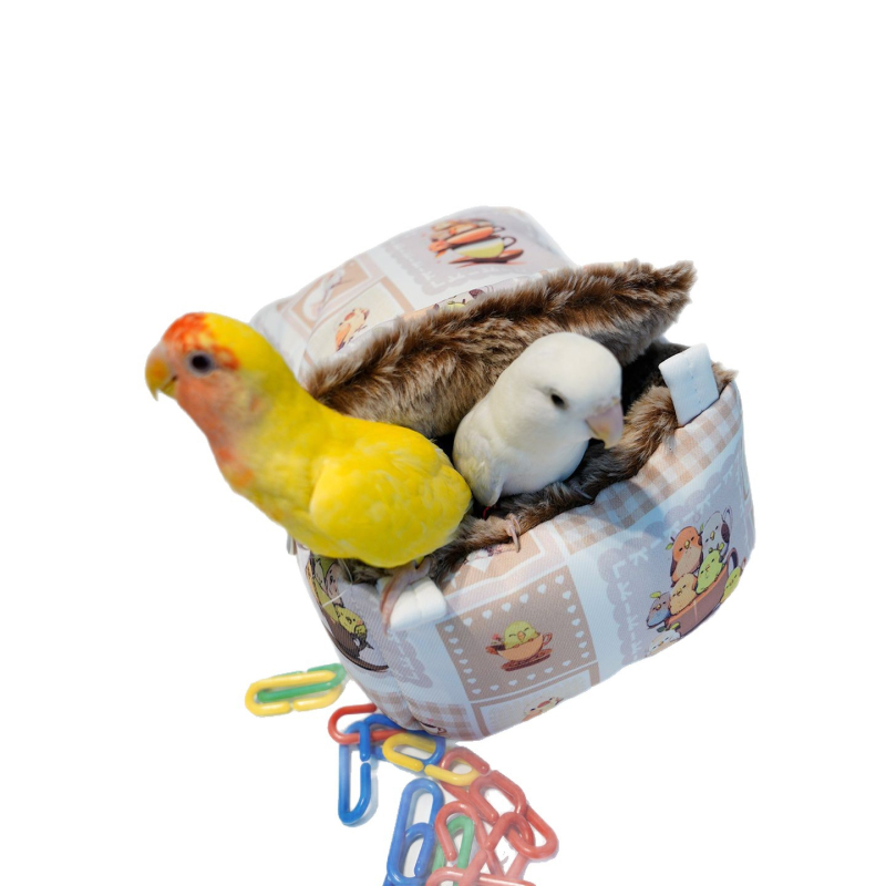 Siltā ziemas putnu ligzdas hamaks, kokvilna, karāms ar noņemamu dizainu, piemērots papagaiļiem un citiem maziem mājdzīvniekiem (Dong Wow)