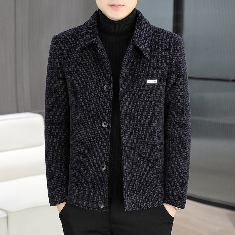 Палто, корейски стил, с тесен силует, едноредово закопчаване, полиестерова материя, с множество джобове