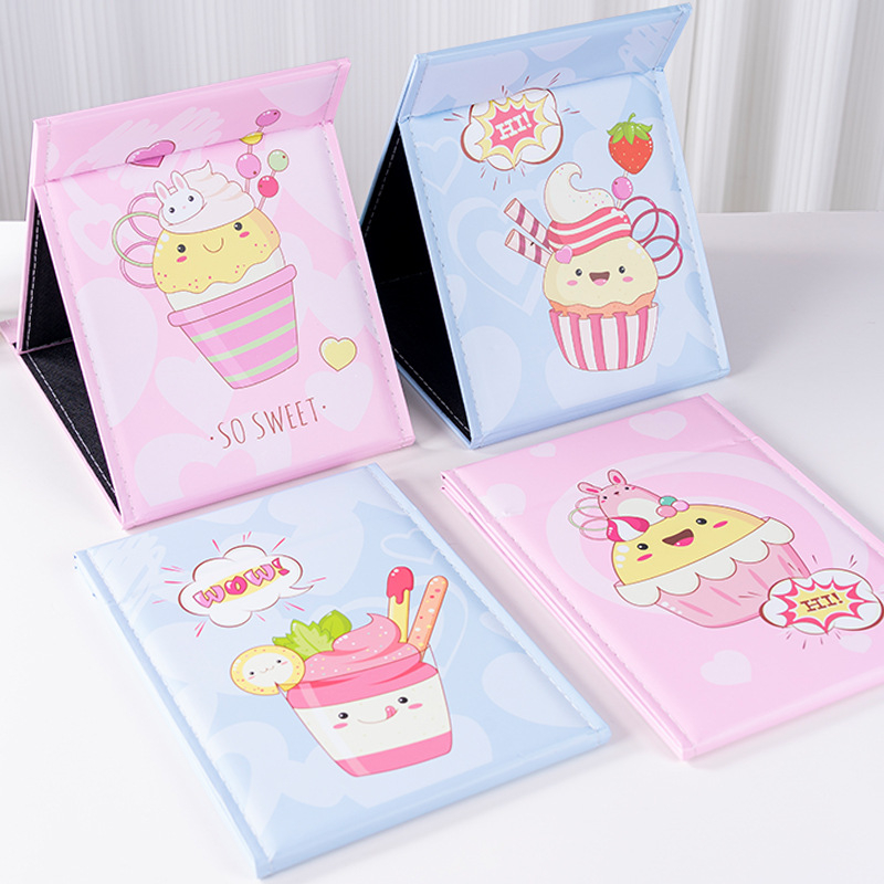 Stalo makiažo veidrodis princesės stiliumi, Beauty Square, rėmas PU/PS/PVC, sidabrinis veidrodis, logotipo spauda įmanoma, tinka svetainei ar miegamajam