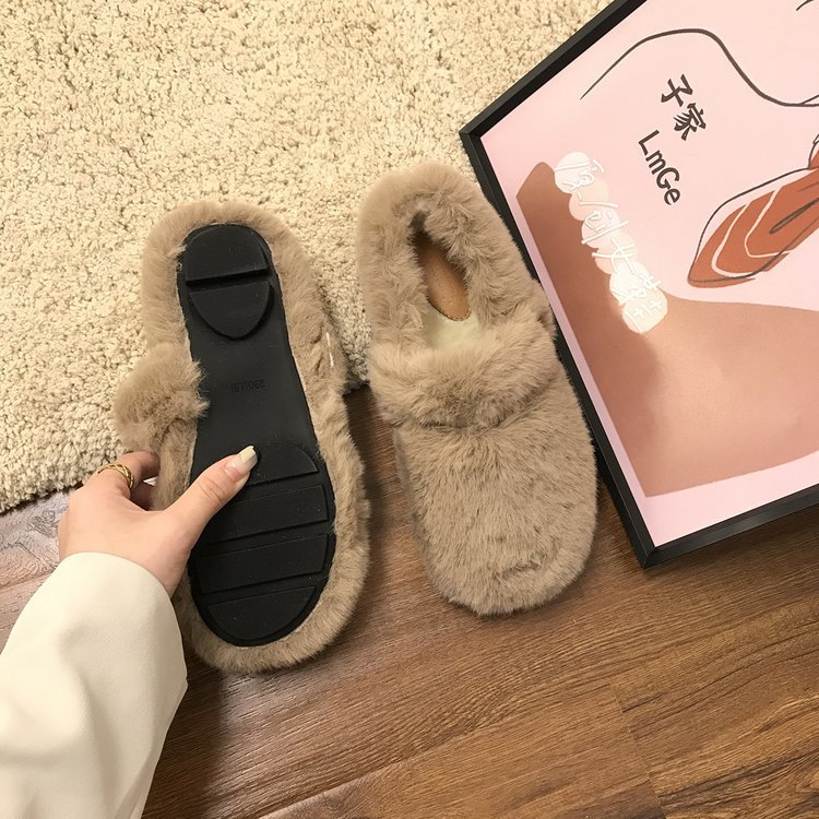 Dámske loafers s kožušinovou výstelkou, okrúhla špička, vrchný materiál Super fiber, EVA stielka