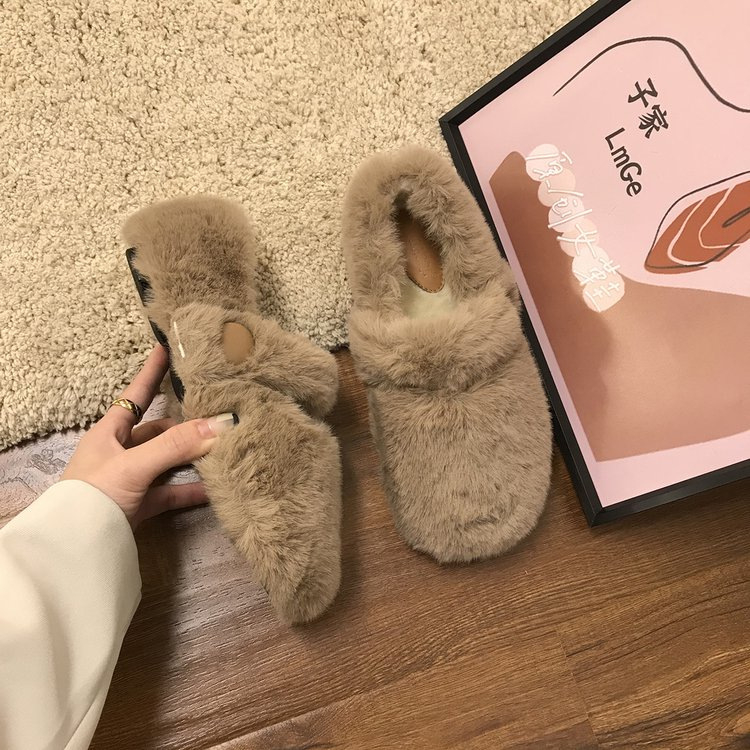 Dámske loafers s kožušinovou výstelkou, okrúhla špička, vrchný materiál Super fiber, EVA stielka