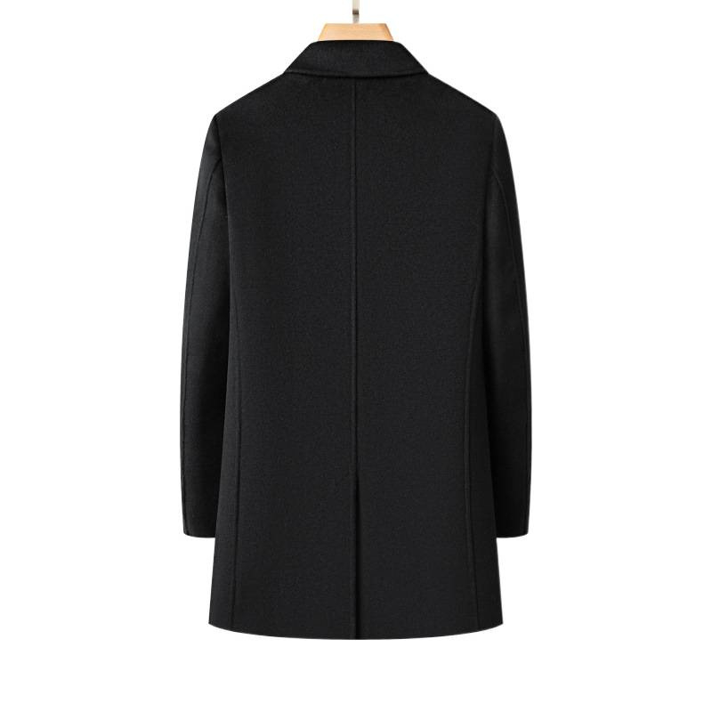 Vyriskas dvipusis vilnos paltas, slim fit, vilna-poliesterio mišinys 71–85%, trumpas žieminis palto, verslo stilius, galima plus dydis (Žieminis 2021)