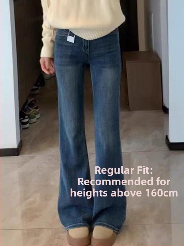 Dámske džínsy s vysokým pásom z bavlneno-strečového denimu, mikroelastickosť, Bootcut/Bell-Bottom strih, zoštíhľujúca oblasť bokov