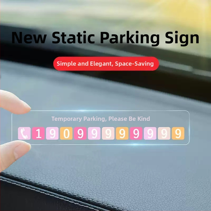 Yiju plastmasas īslaicīgā automobiļu stāvēšanas plāksne ar logotipa druku – piesūces stiprinājums, pielāgojama