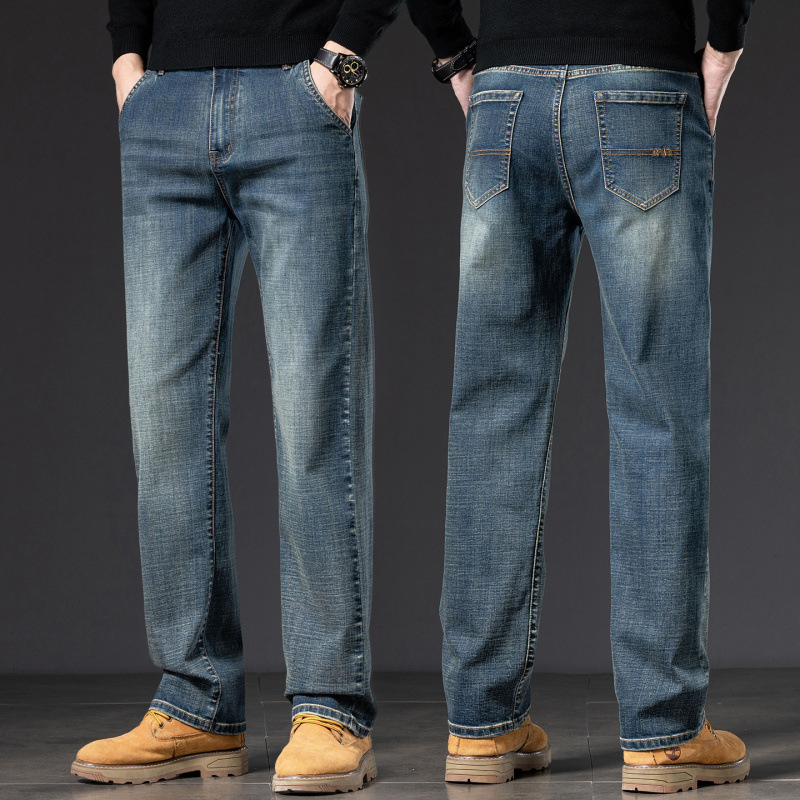 Traperice od pamuka-stretch denima, tapered kroj, srednji pojas, zatvarač, uske ravne nogavice