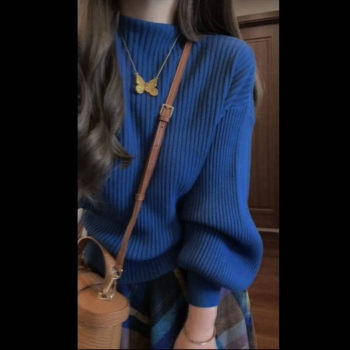 Двоен комплект костюм с пола и пуловер, дълги ръкави, полиестерова материя, есенно-зимно, градски стил