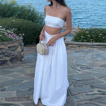 Пола костюм за ежедневен стил, дълга пола, полиестер, пролет 2025