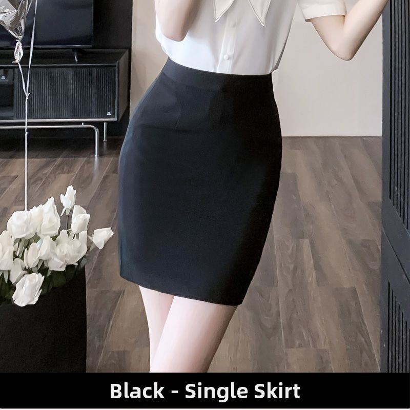 Sieviešu vasaras darba uniformas komplekts ar kleitu un krekli, Chenille audums ar Spandex, Five-quarter piedurknes, Horn piedurknes, svārku stilā