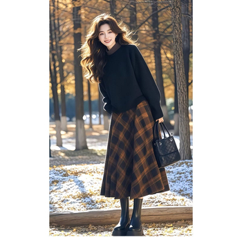 Женски костюм с пола, урбан стил, дълги ръкави с Flutter, материя вискоза/полиестер, без нужда от гладене