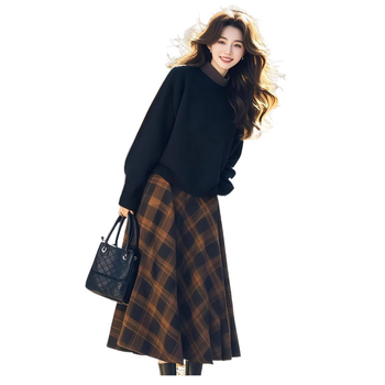 Женски костюм с пола, урбан стил, дълги ръкави с Flutter, материя вискоза/полиестер, без нужда от гладене