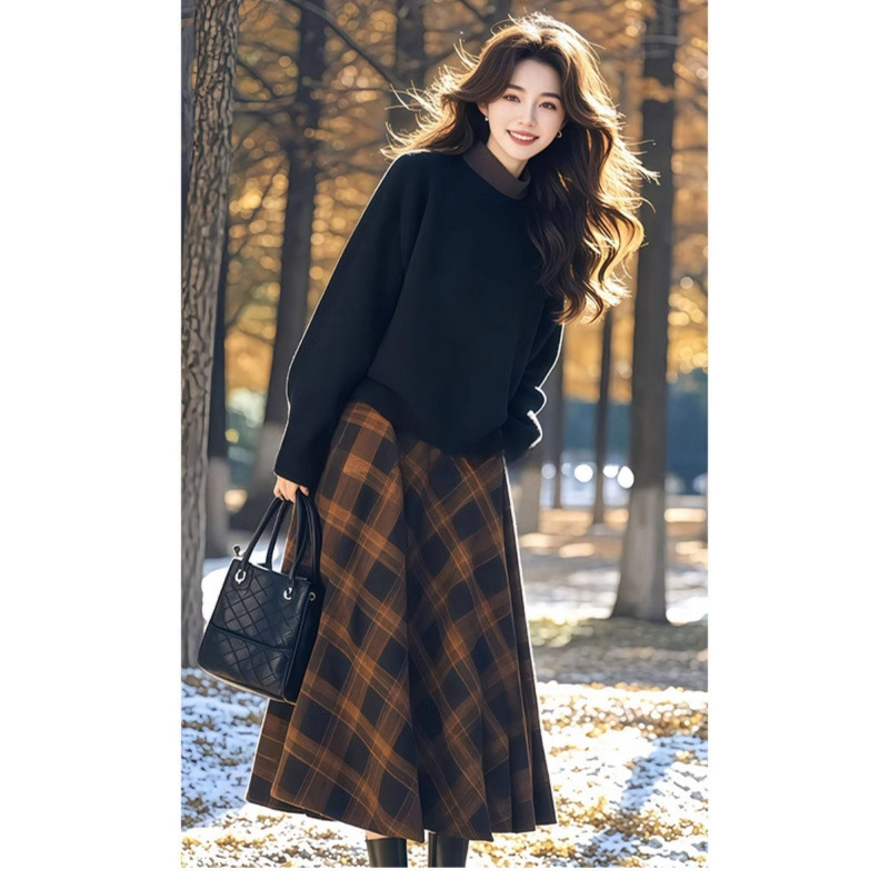 Женски костюм с пола, урбан стил, дълги ръкави с Flutter, материя вискоза/полиестер, без нужда от гладене