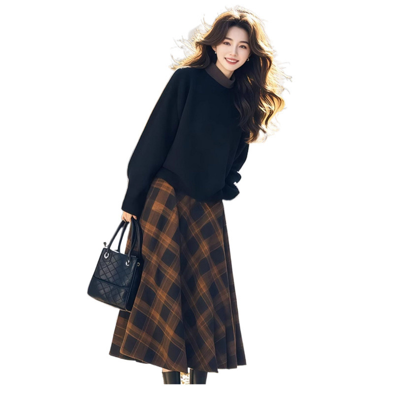 Женски костюм с пола, урбан стил, дълги ръкави с Flutter, материя вискоза/полиестер, без нужда от гладене