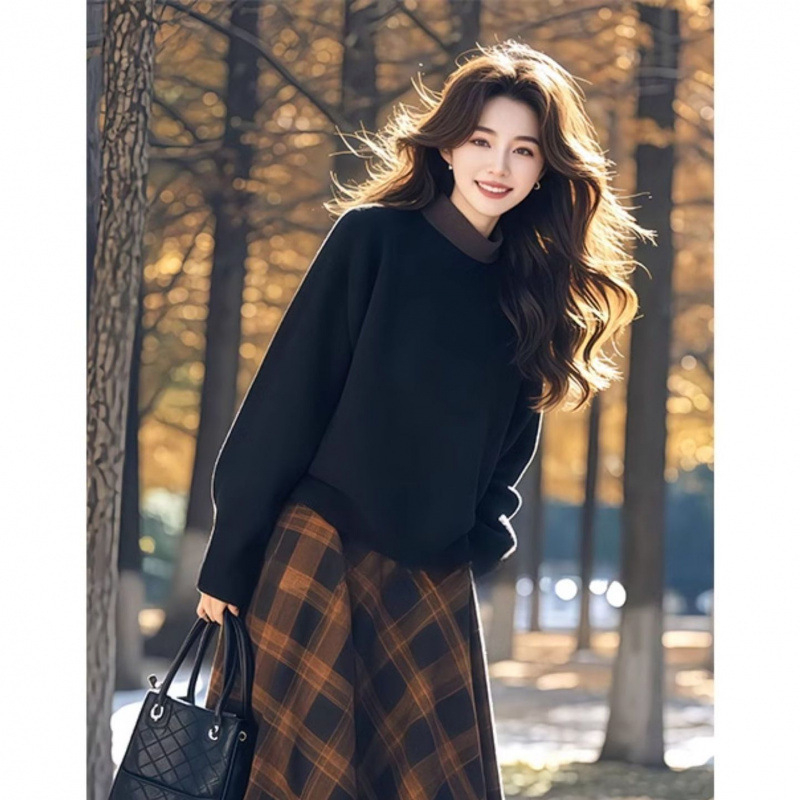 Женски костюм с пола, урбан стил, дълги ръкави с Flutter, материя вискоза/полиестер, без нужда от гладене