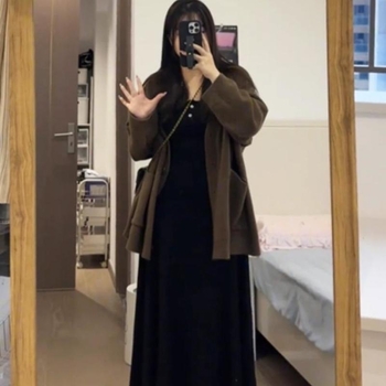 Дамски костюм с пола, дълга пола, дълги ръкави, за жени, урбан стил