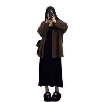 Дамски костюм с пола, дълга пола, дълги ръкави, за жени, урбан стил