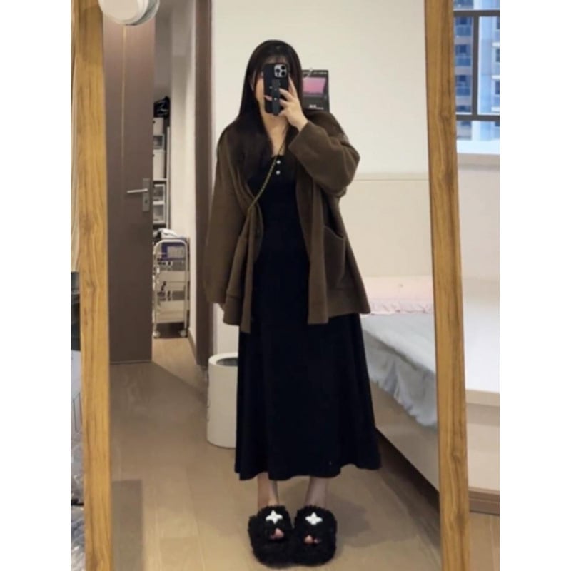 Дамски костюм с пола, дълга пола, дълги ръкави, за жени, урбан стил