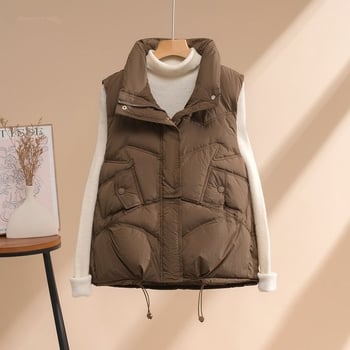 Ženska vesta sa stojećim ovratnikom, A-linijski kroj, poliester tkanina 90–95%, ispuna: Chiasa