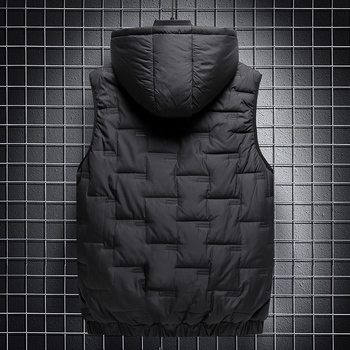 Vesta Chenille s kapuljačom od lana – uski kroj, zatvarač, jesen 2024