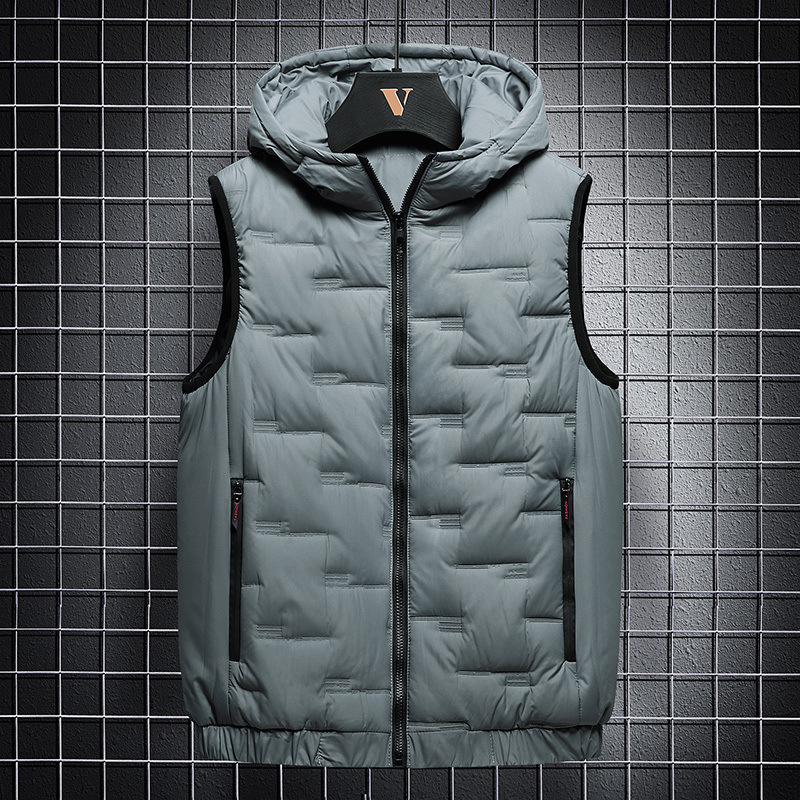 Vesta Chenille s kapuljačom od lana – uski kroj, zatvarač, jesen 2024