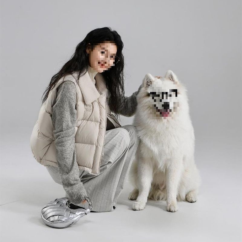 Ženska bez rukava vest s Down-Cotton punjenjem, polo ovratnik, slobodan kroj, debeli fleece podstava, poliester tkanina