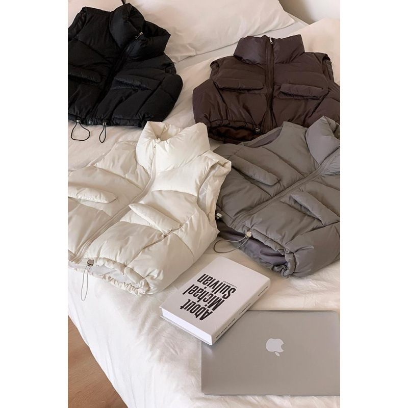 Ženski pamučni bezrukavni prsluk, gradski stil, 95% pamuka, zima 2022