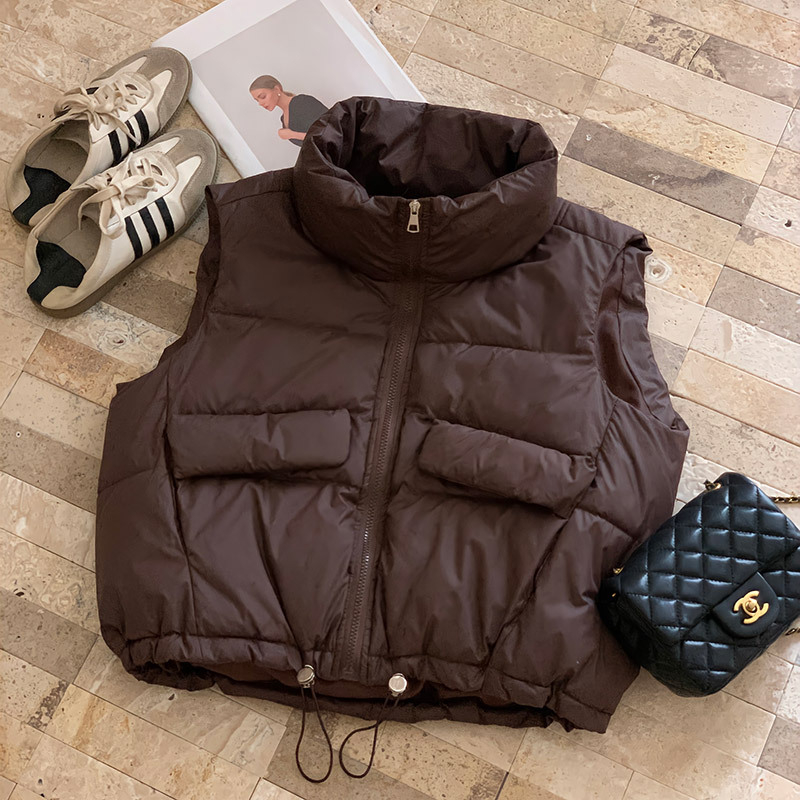 Ženski pamučni bezrukavni prsluk, gradski stil, 95% pamuka, zima 2022