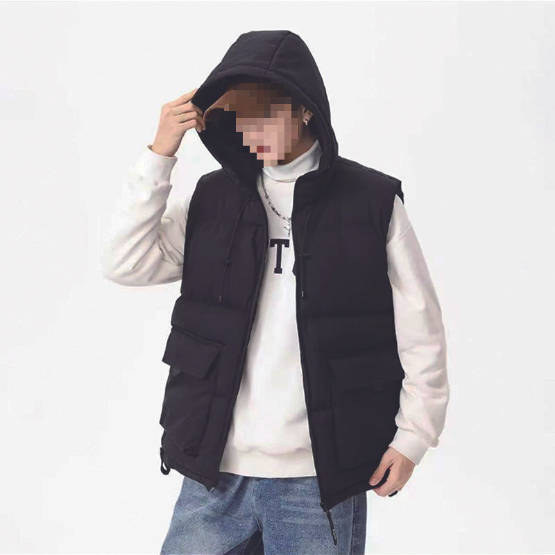 Muški Corduroy prsluk, uski kroj, japanski radni stil, pulover s prednjim jednim gumbom