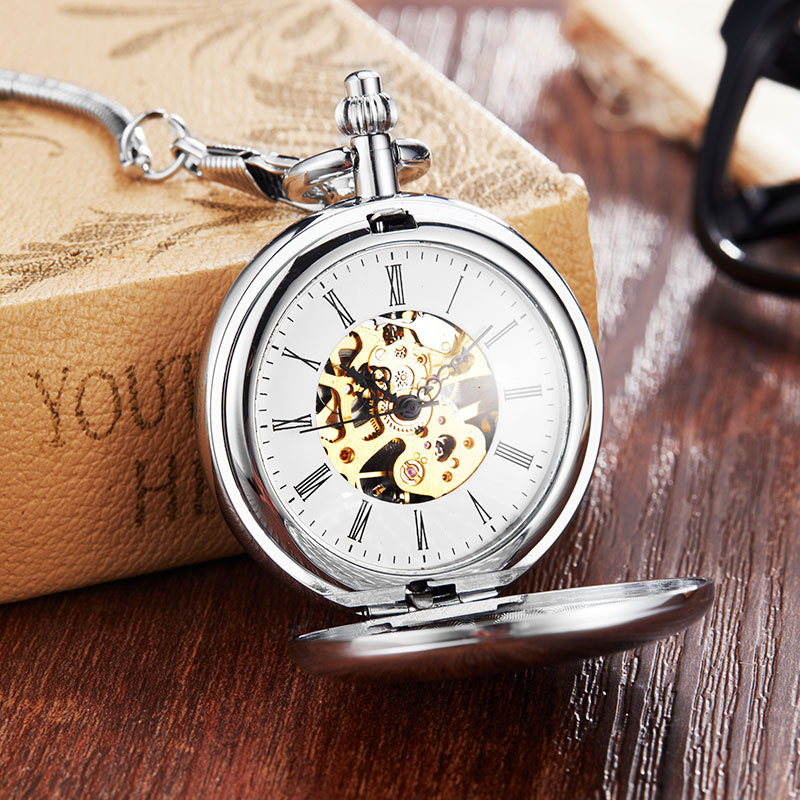 Pocket watch s lancem, kvarcni pogon, okrugli brojčanik 43 mm, debljina 10 mm, kućište od legure, kaiš od legure, funkcija Svjetsko vrijeme