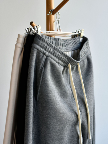 Hlače širokih nogavica od pamuka, srednji struk, ultra debeli materijal od glutinog rižinog pamuka, mikroelastični, zima 2025