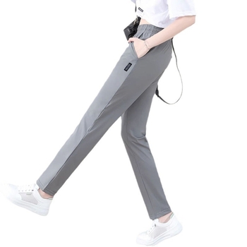 Γυναικείοι καθημερινοί παντελόνες, ελαφρύς πολυεστέρας, ψηλή μέση, ευθεία γραμμή, καλοκαιρινή συλλογή 2024