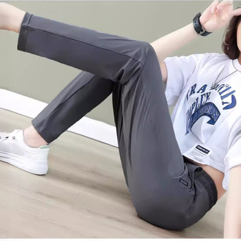 Γυναικείοι καθημερινοί παντελόνες, ελαφρύς πολυεστέρας, ψηλή μέση, ευθεία γραμμή, καλοκαιρινή συλλογή 2024