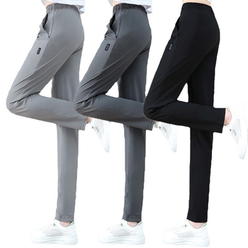 Γυναικείοι καθημερινοί παντελόνες, ελαφρύς πολυεστέρας, ψηλή μέση, ευθεία γραμμή, καλοκαιρινή συλλογή 2024