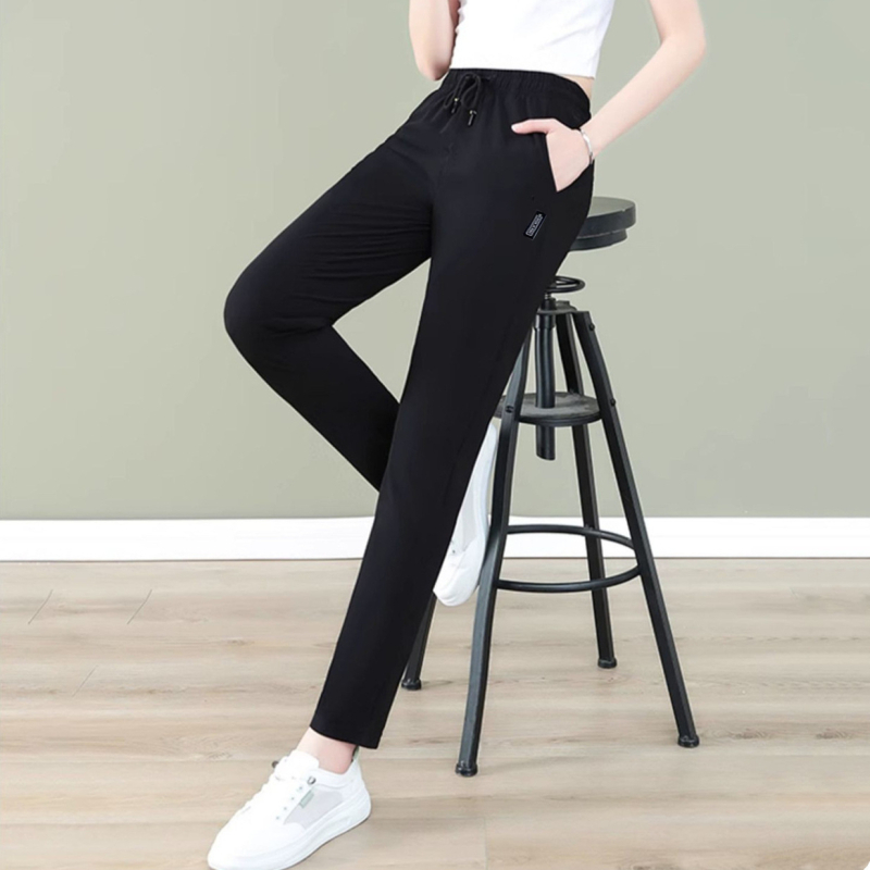 Γυναικείοι καθημερινοί παντελόνες, ελαφρύς πολυεστέρας, ψηλή μέση, ευθεία γραμμή, καλοκαιρινή συλλογή 2024