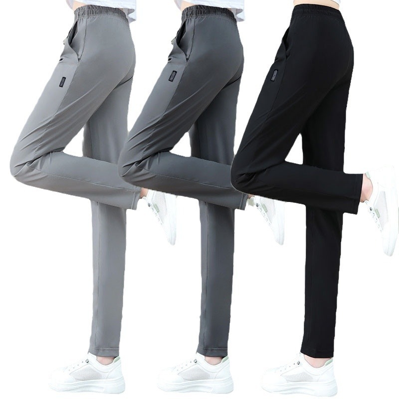 Γυναικείοι καθημερινοί παντελόνες, ελαφρύς πολυεστέρας, ψηλή μέση, ευθεία γραμμή, καλοκαιρινή συλλογή 2024