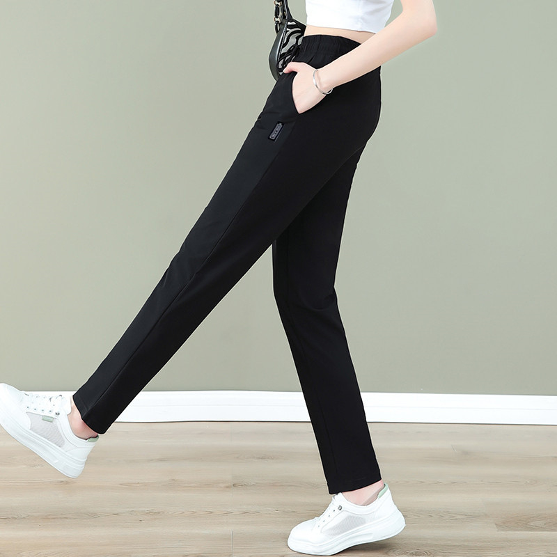 Γυναικείοι καθημερινοί παντελόνες, ελαφρύς πολυεστέρας, ψηλή μέση, ευθεία γραμμή, καλοκαιρινή συλλογή 2024