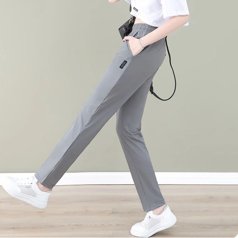 Γυναικείοι καθημερινοί παντελόνες, ελαφρύς πολυεστέρας, ψηλή μέση, ευθεία γραμμή, καλοκαιρινή συλλογή 2024