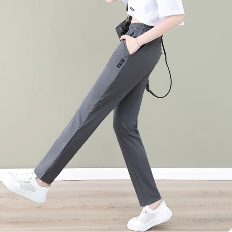 Γυναικείοι καθημερινοί παντελόνες, ελαφρύς πολυεστέρας, ψηλή μέση, ευθεία γραμμή, καλοκαιρινή συλλογή 2024