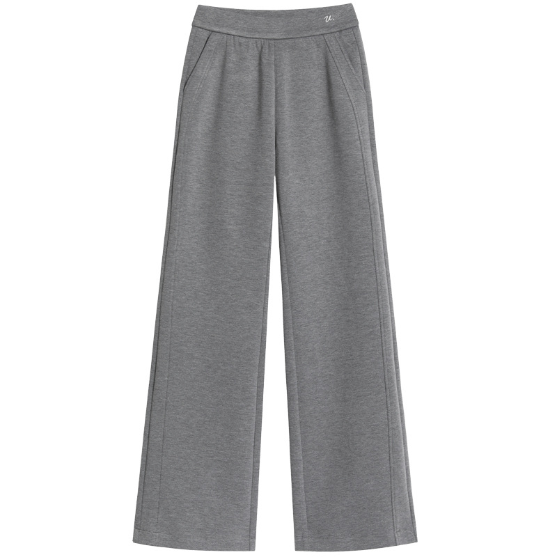 Ежедневни дамски панталони с широки крачоли, еластична талия, есен 2025, полиестер-модал смес