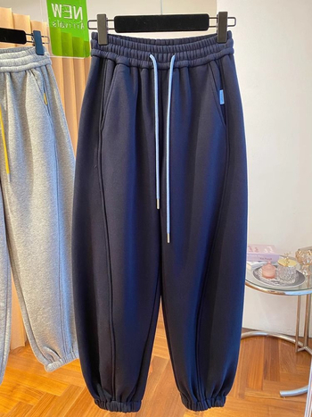 Casual ženske široke hlače od vunenog materijala, duljina 9/10