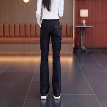 Csiokins magas derekú nylon nadrág, enyhén bővülő fazon, japán-koreai lazább stílus, közepes vastagság