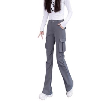 Csiokins magas derekú nylon nadrág, enyhén bővülő fazon, japán-koreai lazább stílus, közepes vastagság