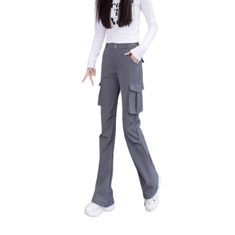 Csiokins magas derekú nylon nadrág, enyhén bővülő fazon, japán-koreai lazább stílus, közepes vastagság